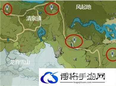 原神蒙德地灵龛分布图有哪些