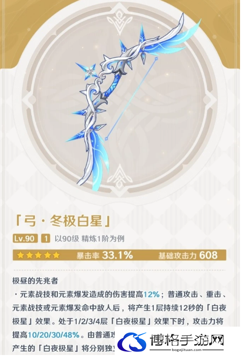 原神冬极满级属性详情分享