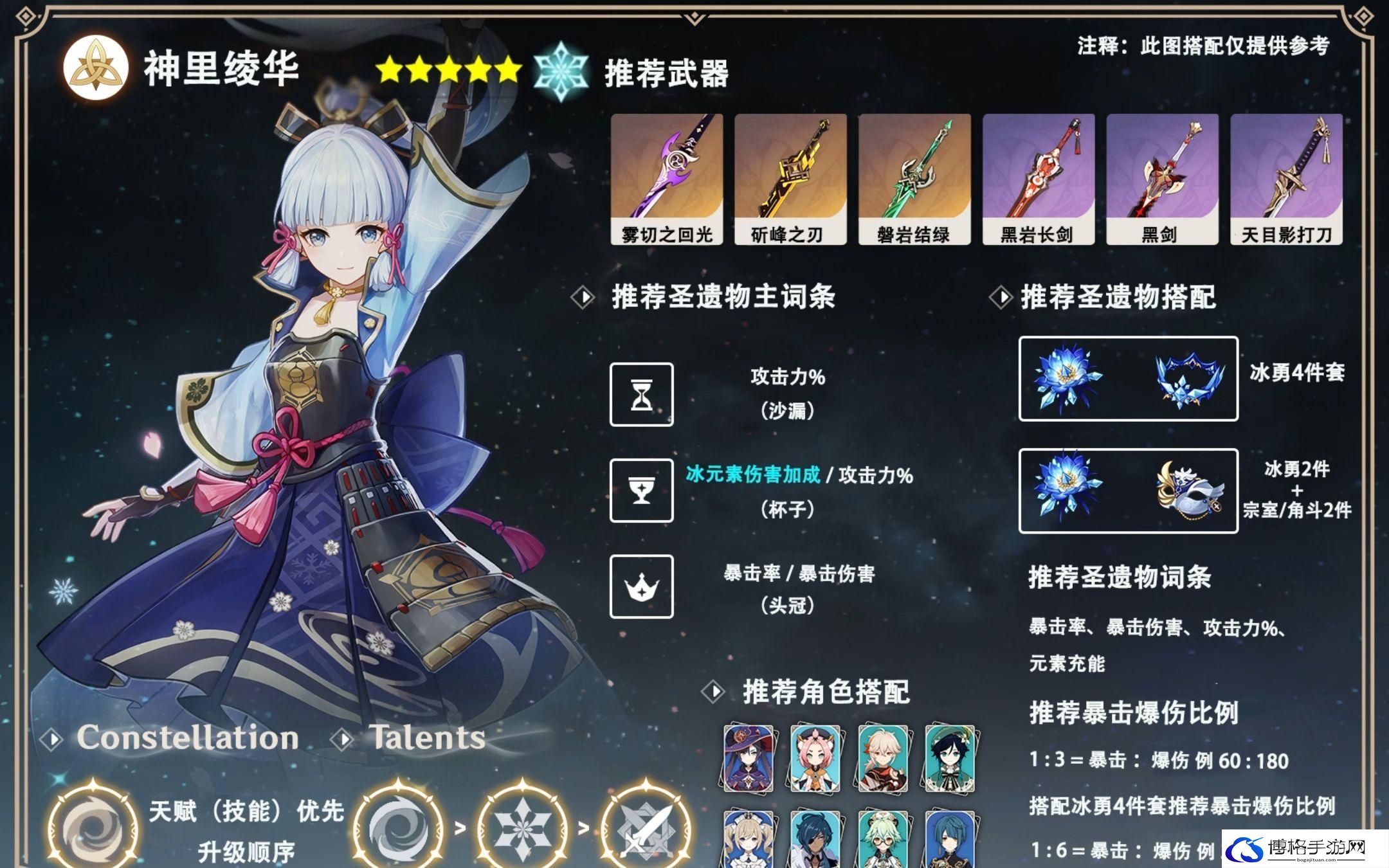 原神神里绫华圣遗物搭配方案